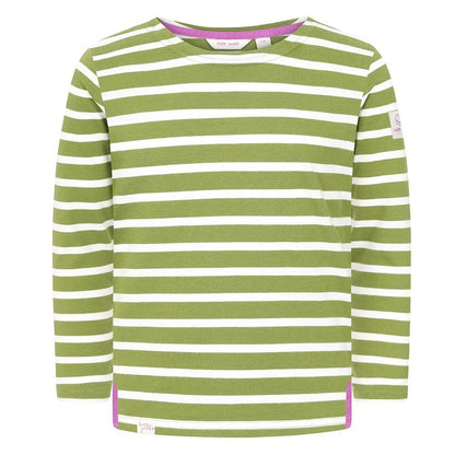 Green - Front - Lazy Jacks Womens-Ladies Striped Breton Top