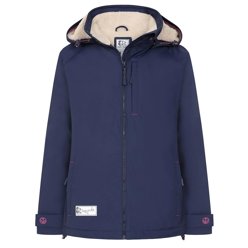 Marine - Front - Lazy Jacks Womens-Ladies Snug Fit Fleece Jacket