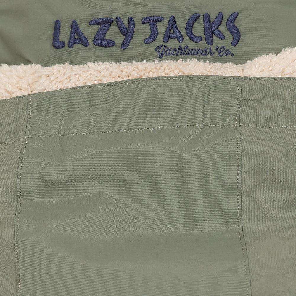 Khaki Green - Back - Lazy Jacks Womens-Ladies Snug Fit Fleece Jacket