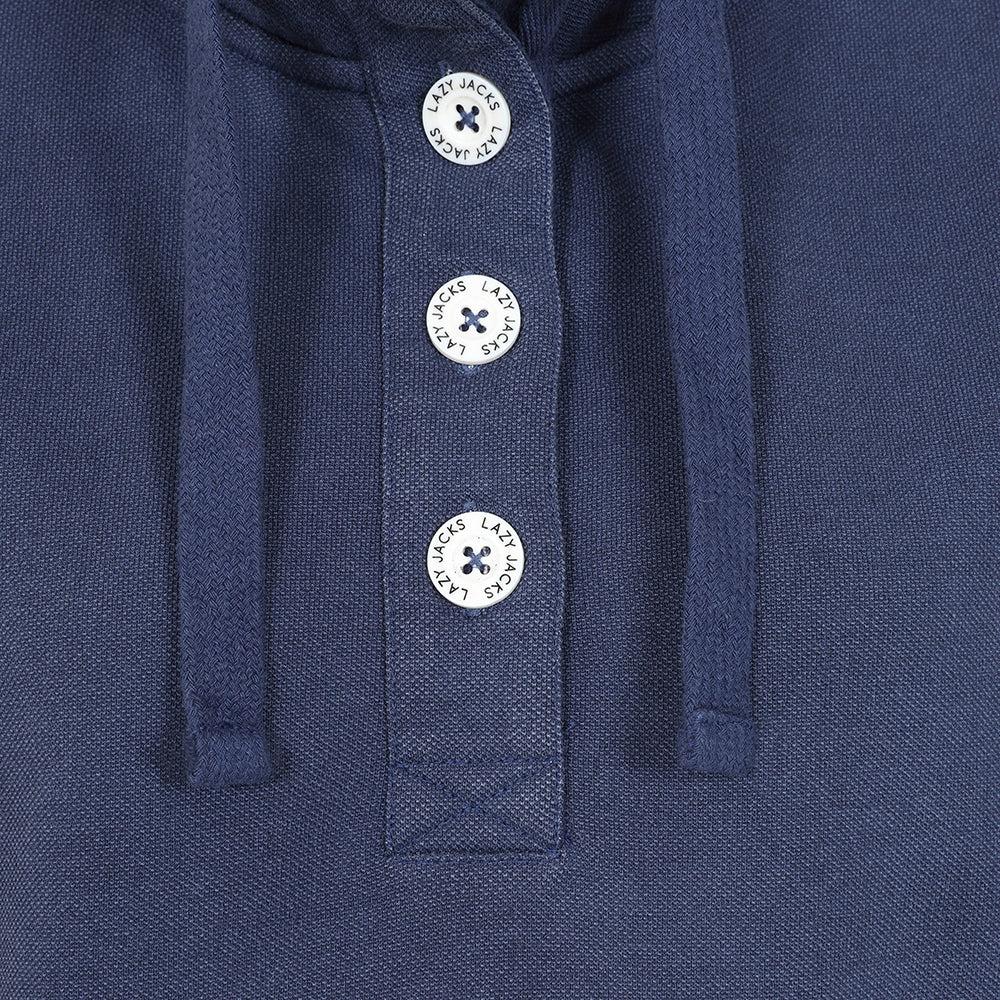 Navy - Side - Lazy Jacks Womens-Ladies Snug Fit Fleece Top