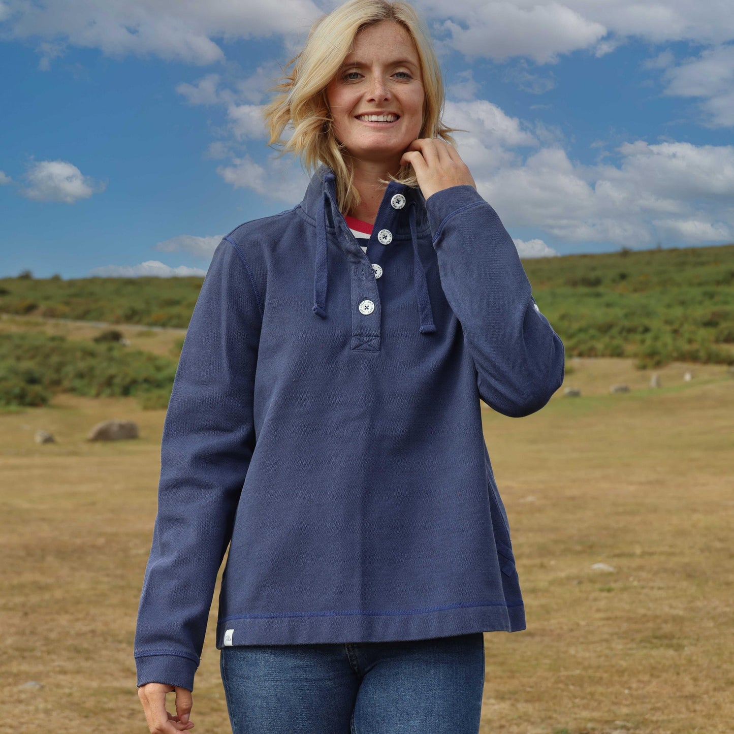 Navy-Navy - Back - Lazy Jacks Womens-Ladies Snug Fit Fleece Top