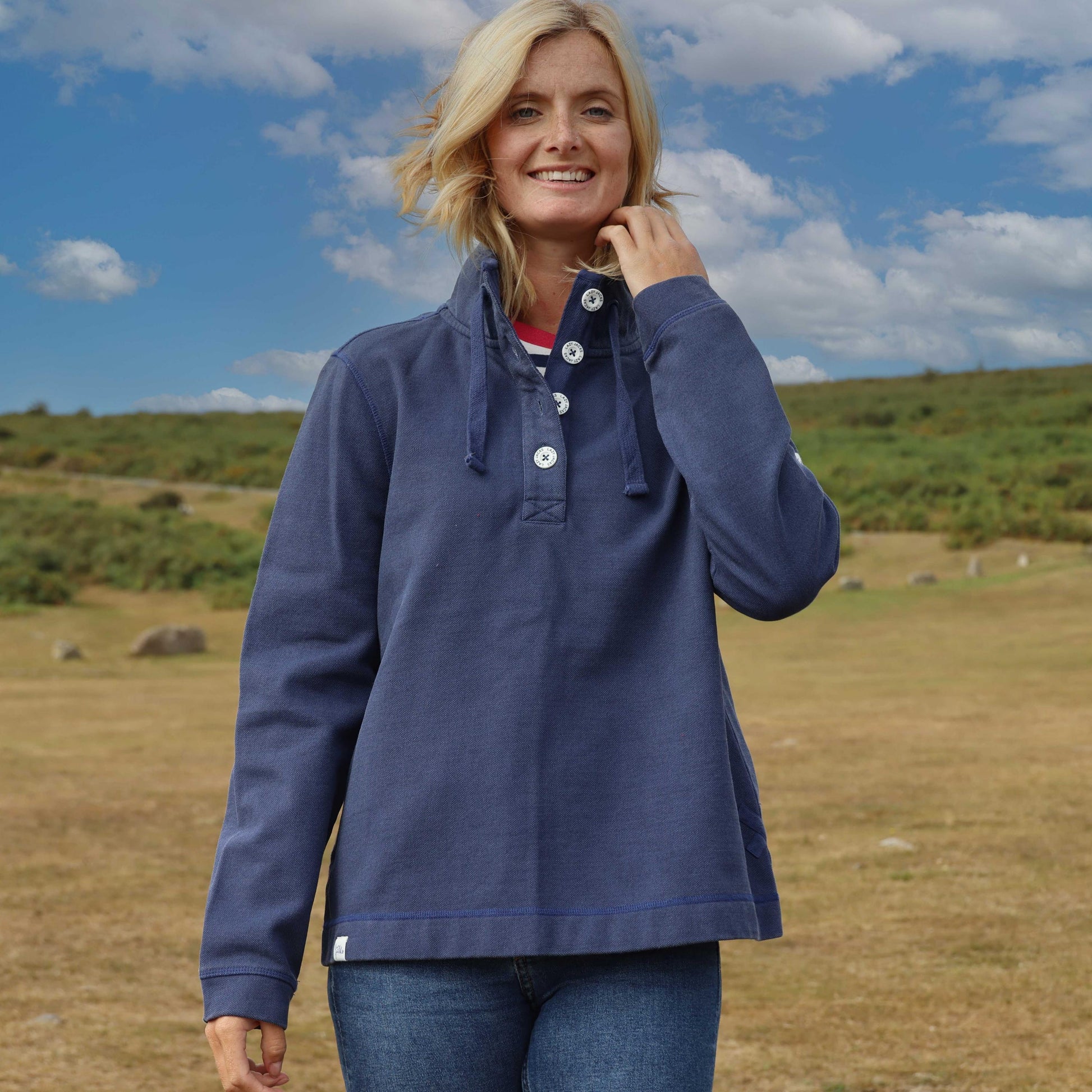 Navy-Navy - Back - Lazy Jacks Womens-Ladies Snug Fit Fleece Top