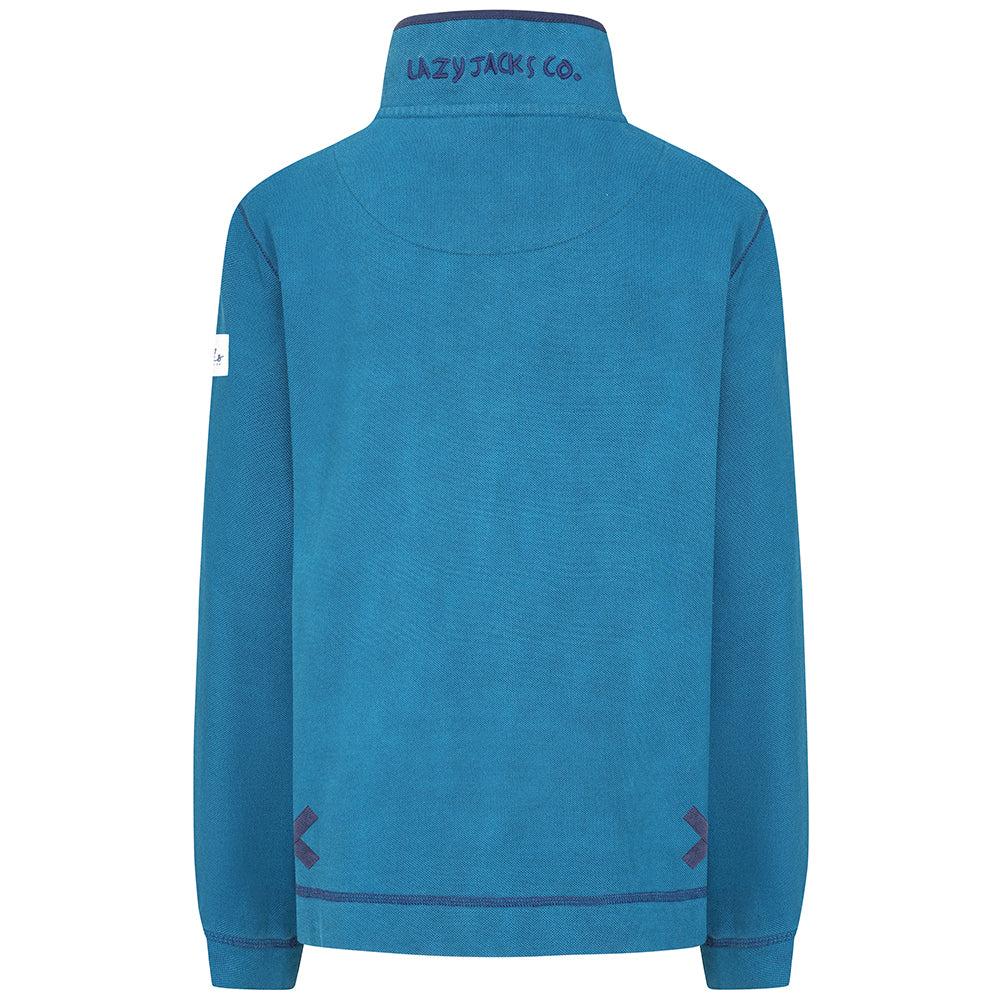 Teal - Side - Lazy Jacks Womens-Ladies Snug Fit Fleece Top