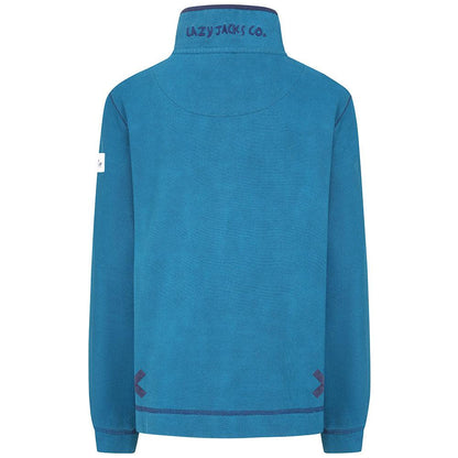 Teal - Side - Lazy Jacks Womens-Ladies Snug Fit Fleece Top