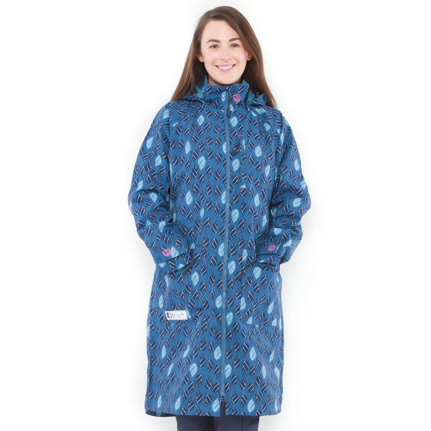 Autumn - Back - Lazy Jacks Womens-Ladies Printed Long Waterproof Jacket