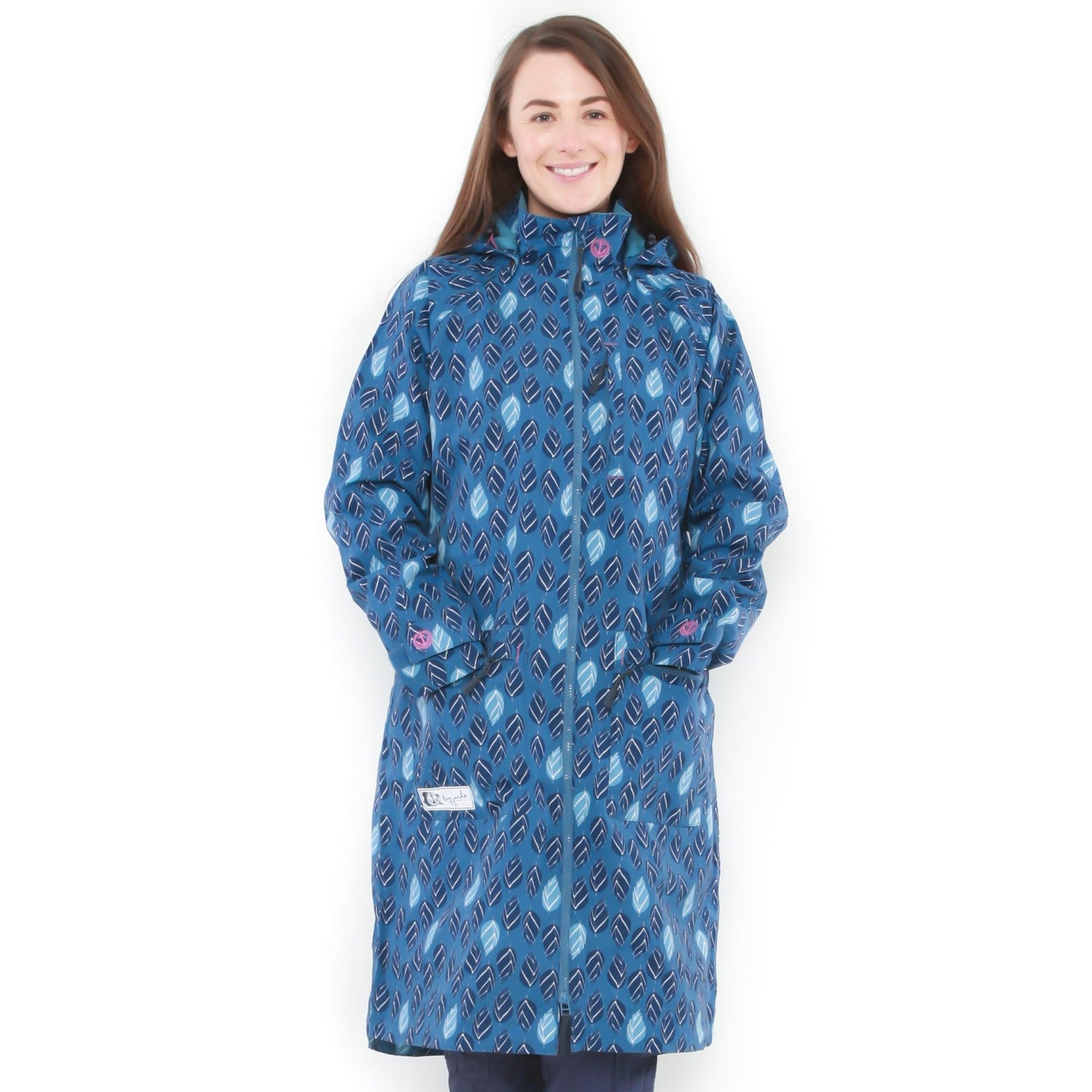 Autumn - Back - Lazy Jacks Womens-Ladies Printed Long Waterproof Jacket