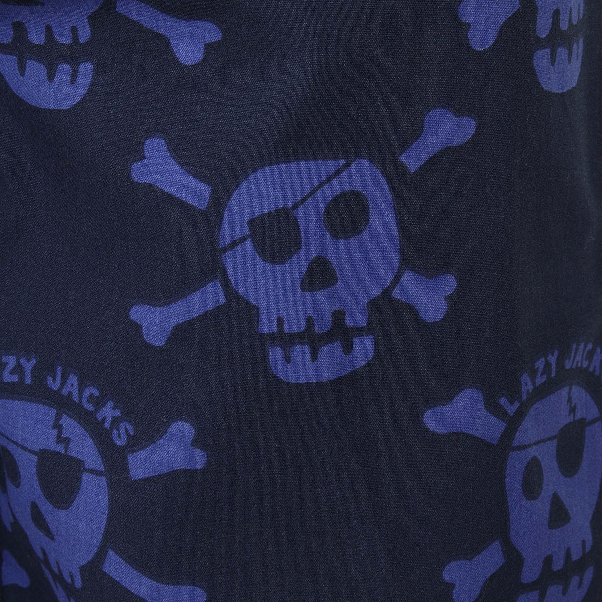 Bright Blue - Side - Lazy Jacks Boys Skull And Crossbones Board Shorts