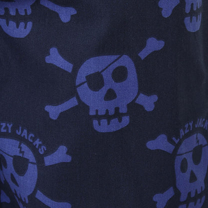 Bright Blue - Side - Lazy Jacks Boys Skull And Crossbones Board Shorts