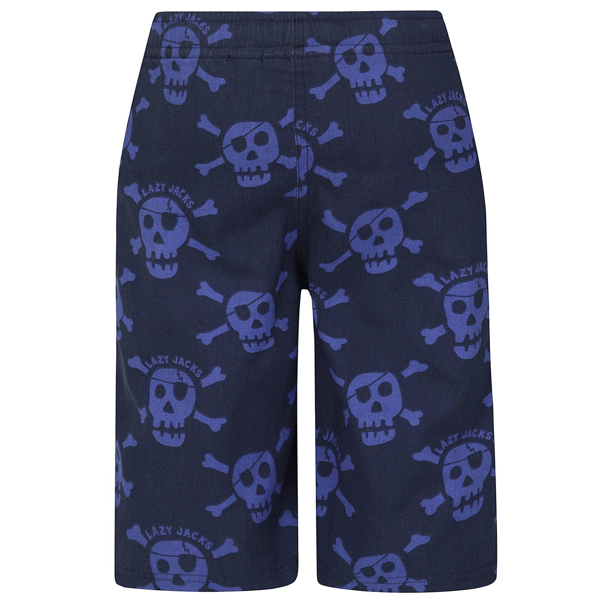 Bright Blue - Lifestyle - Lazy Jacks Boys Skull And Crossbones Board Shorts