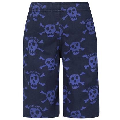 Bright Blue - Lifestyle - Lazy Jacks Boys Skull And Crossbones Board Shorts