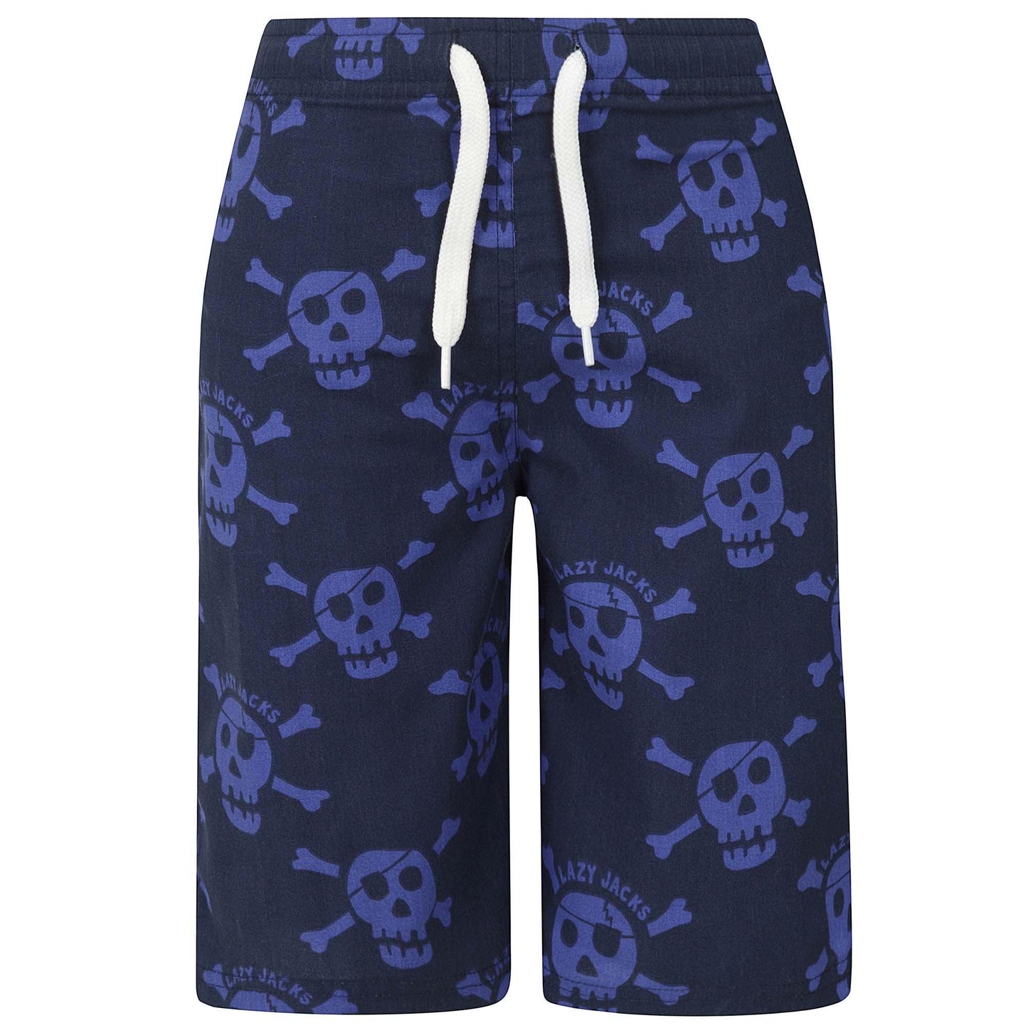 Bright Blue - Front - Lazy Jacks Boys Skull And Crossbones Board Shorts