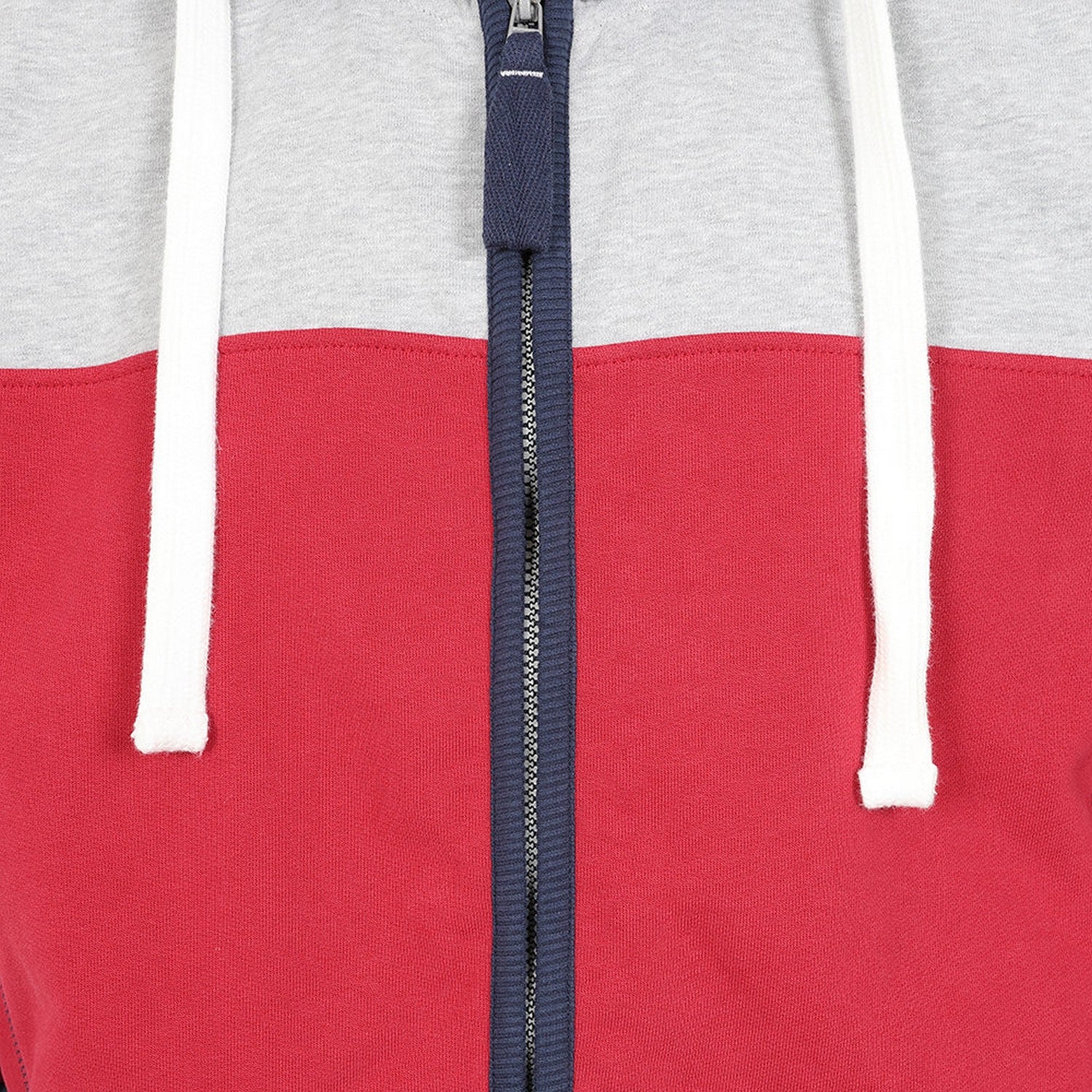 Grey-Red-Black - Side - Lazy Jacks Mens Contrast Panel Full Zip Hoodie