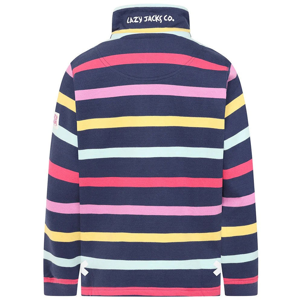 Multicoloured - Back - Lazy Jacks Girls Twilight Twilight Quarter Zip Sweatshirt