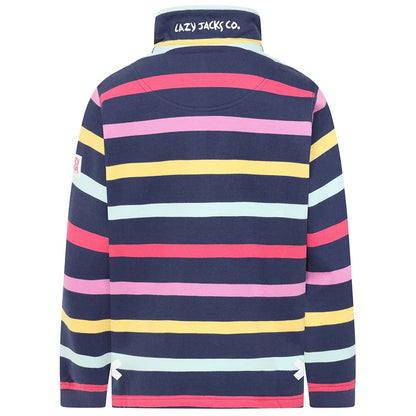 Multicoloured - Back - Lazy Jacks Girls Twilight Twilight Quarter Zip Sweatshirt