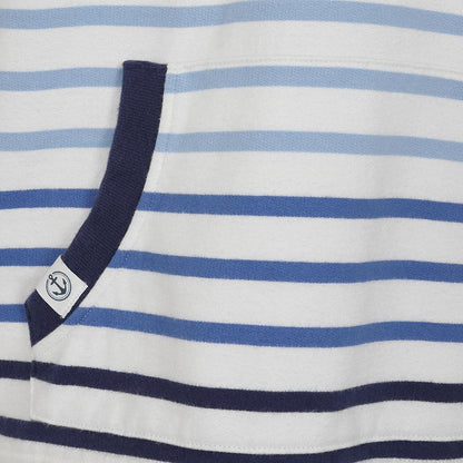 Multicoloured - Side - Lazy Jacks Womens-Ladies Stripe Button Neck Hoodie