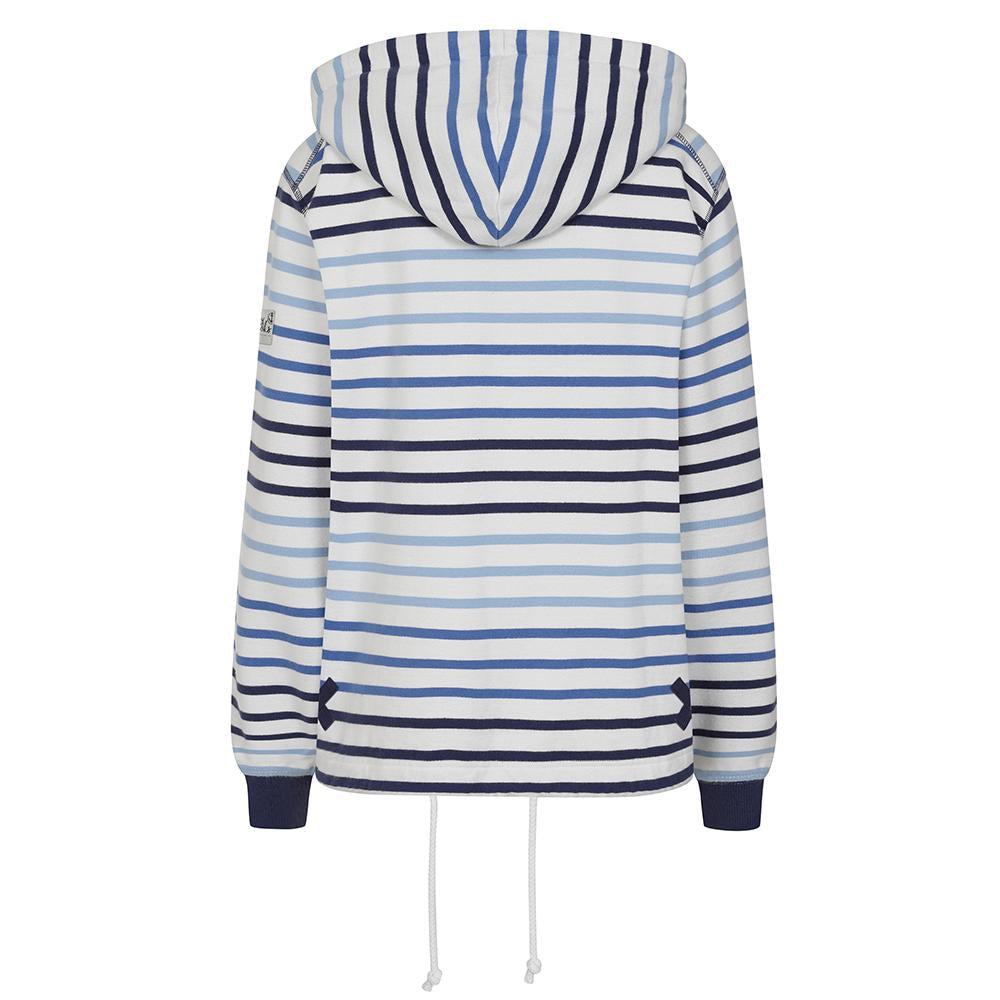 Multicoloured - Lifestyle - Lazy Jacks Womens-Ladies Stripe Button Neck Hoodie