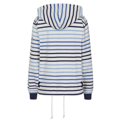 Multicoloured - Lifestyle - Lazy Jacks Womens-Ladies Stripe Button Neck Hoodie