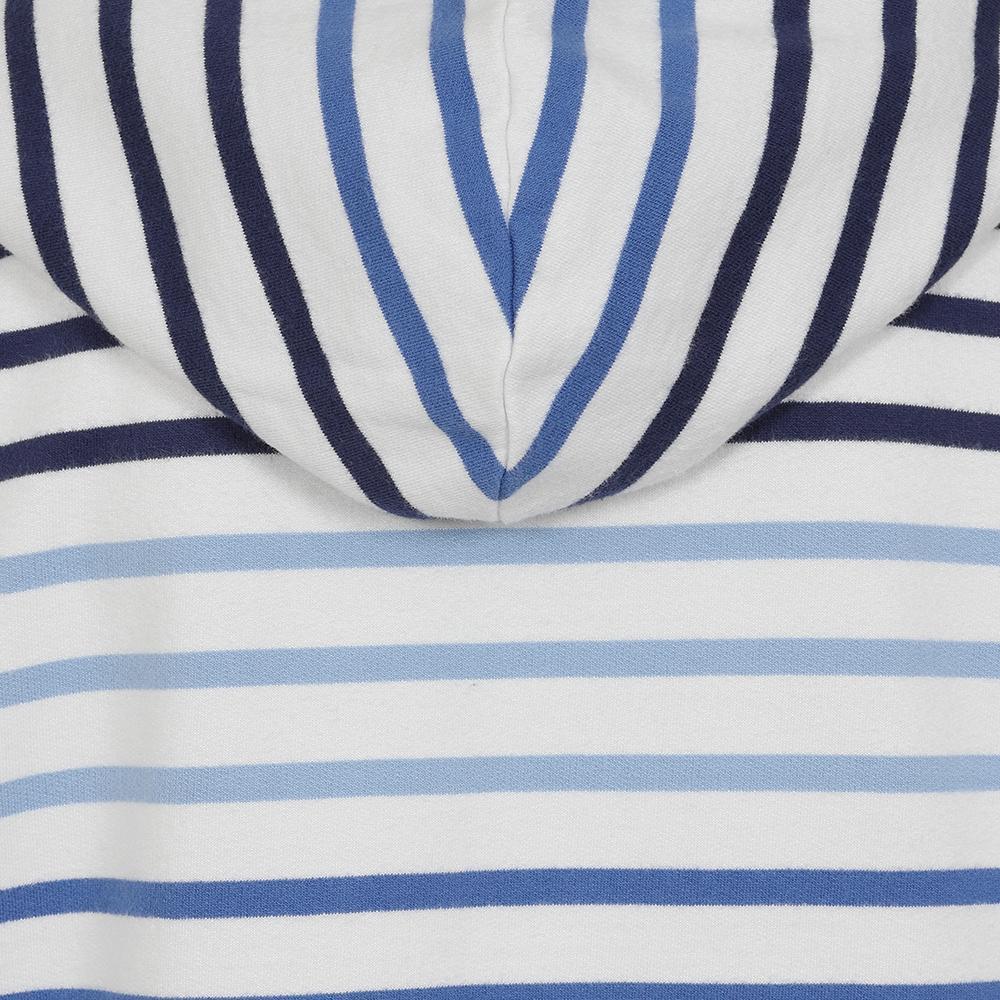Multicoloured - Pack Shot - Lazy Jacks Womens-Ladies Stripe Button Neck Hoodie