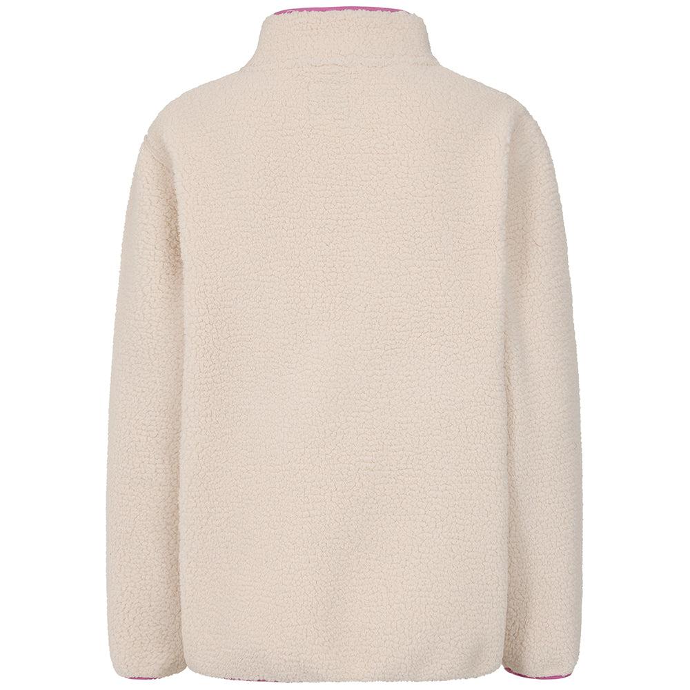 Oatmeal - Lifestyle - Lazy Jacks Womens-Ladies Sherpa Fleece Half Zip Sweatshirt