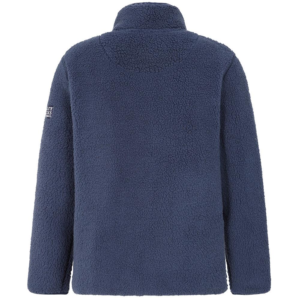 Marine - Side - Lazy Jacks Mens Sherpa Fleece Half Zip Sweatshirt