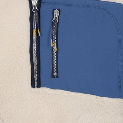Oatmeal - Back - Lazy Jacks Mens Sherpa Fleece Half Zip Sweatshirt