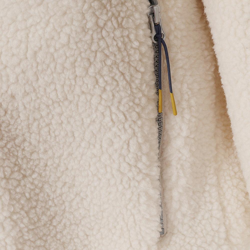 Oatmeal - Side - Lazy Jacks Mens Sherpa Fleece Half Zip Sweatshirt