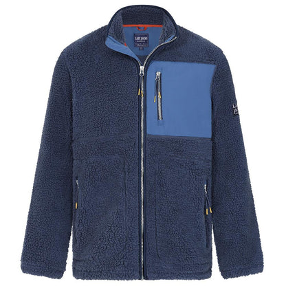 Marine - Front - Lazy Jacks Mens Sherpa Fleece Full Zip Fleece Jacket