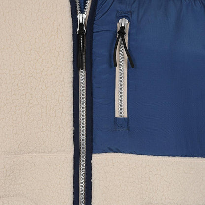 Oatmeal - Back - Lazy Jacks Mens Sherpa Fleece Full Zip Fleece Jacket