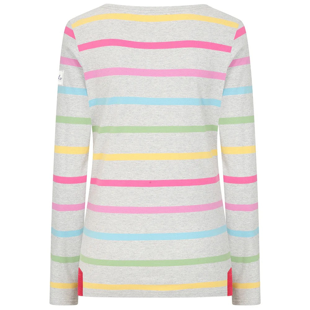 Multicoloured - Back - Lazy Jacks Womens-Ladies Stripe Long-Sleeved T-Shirt