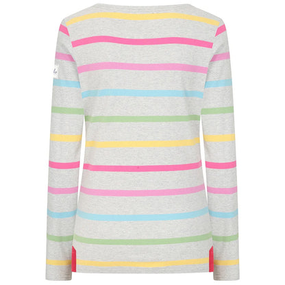 Multicoloured - Back - Lazy Jacks Womens-Ladies Stripe Long-Sleeved T-Shirt