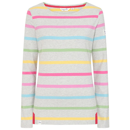 Multicoloured - Front - Lazy Jacks Womens-Ladies Stripe Long-Sleeved T-Shirt
