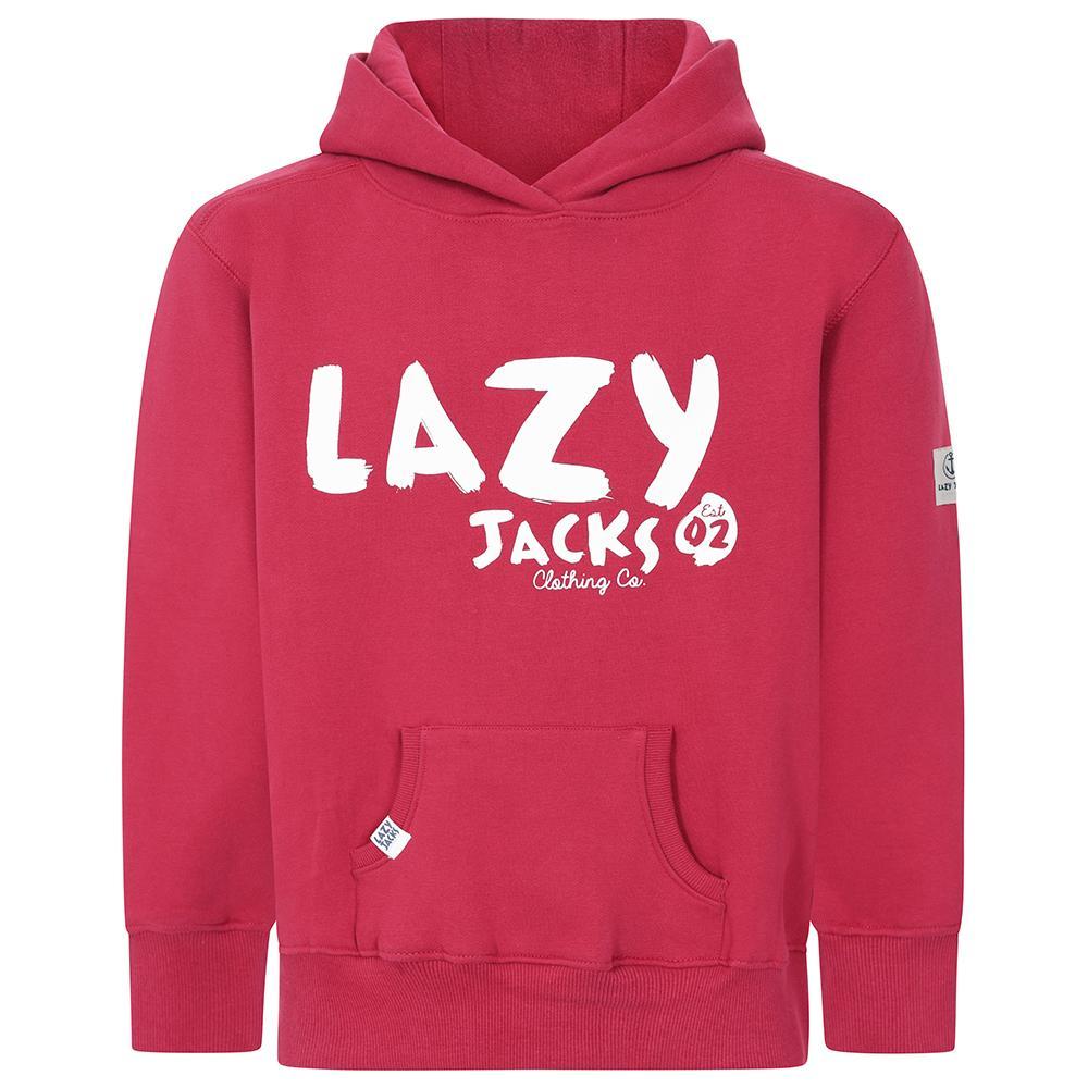 Crimson - Front - Lazy Jacks Childrens-Kids Established Hoodie