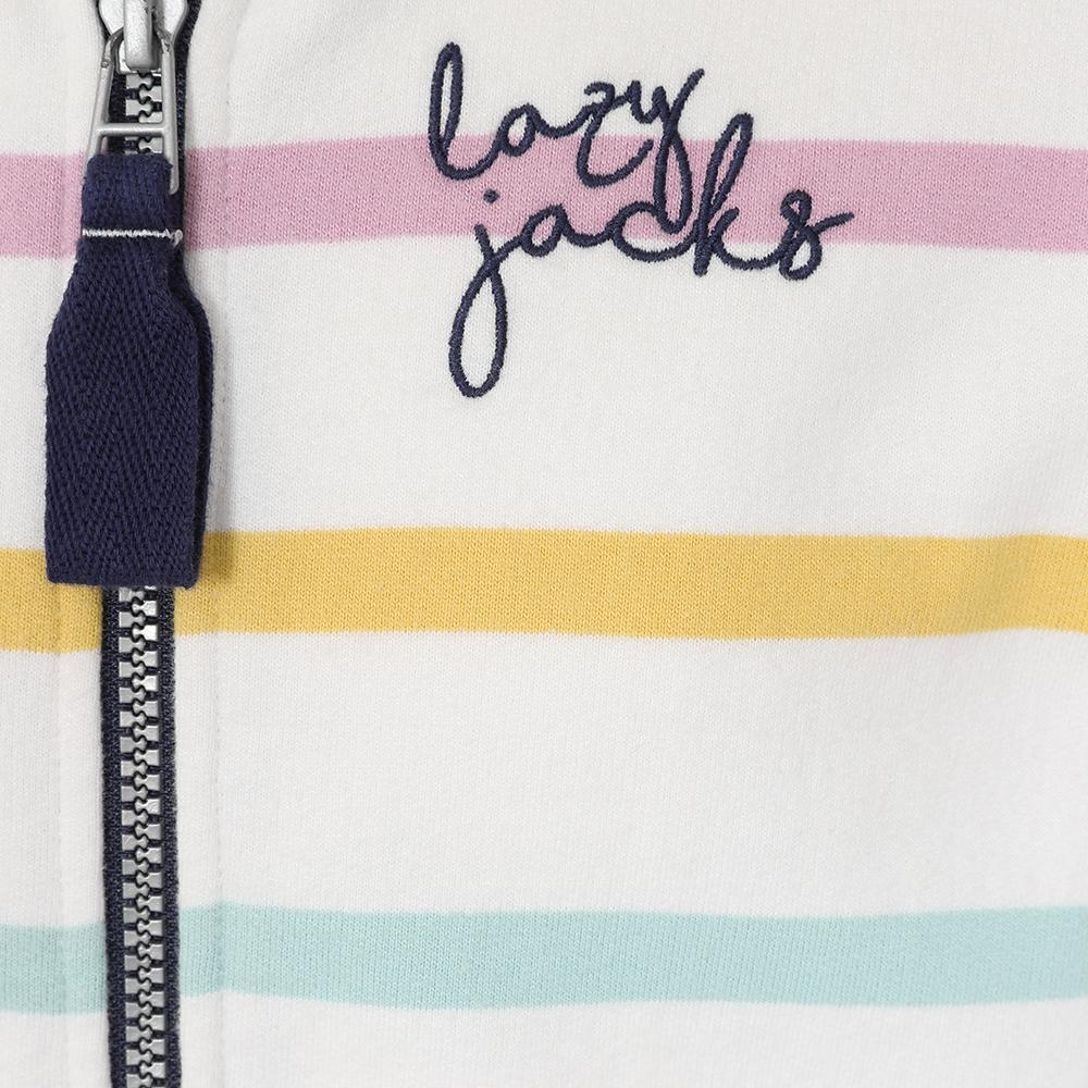 Pastel - Back - Lazy Jacks Girls Pastel Stripes Drawstring Hoodie