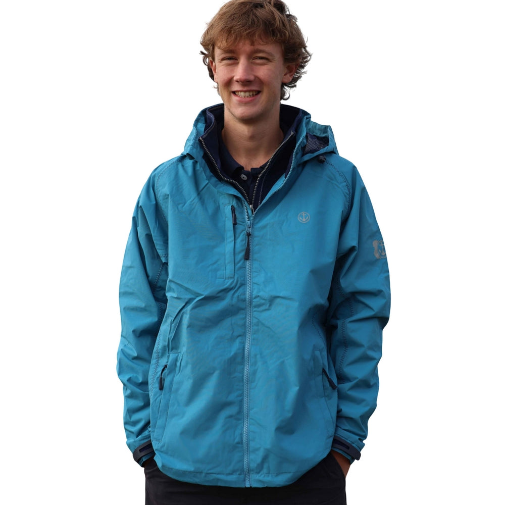 Teal-Teal - Pack Shot - Lazy Jacks Mens Nylon Waterproof Jacket