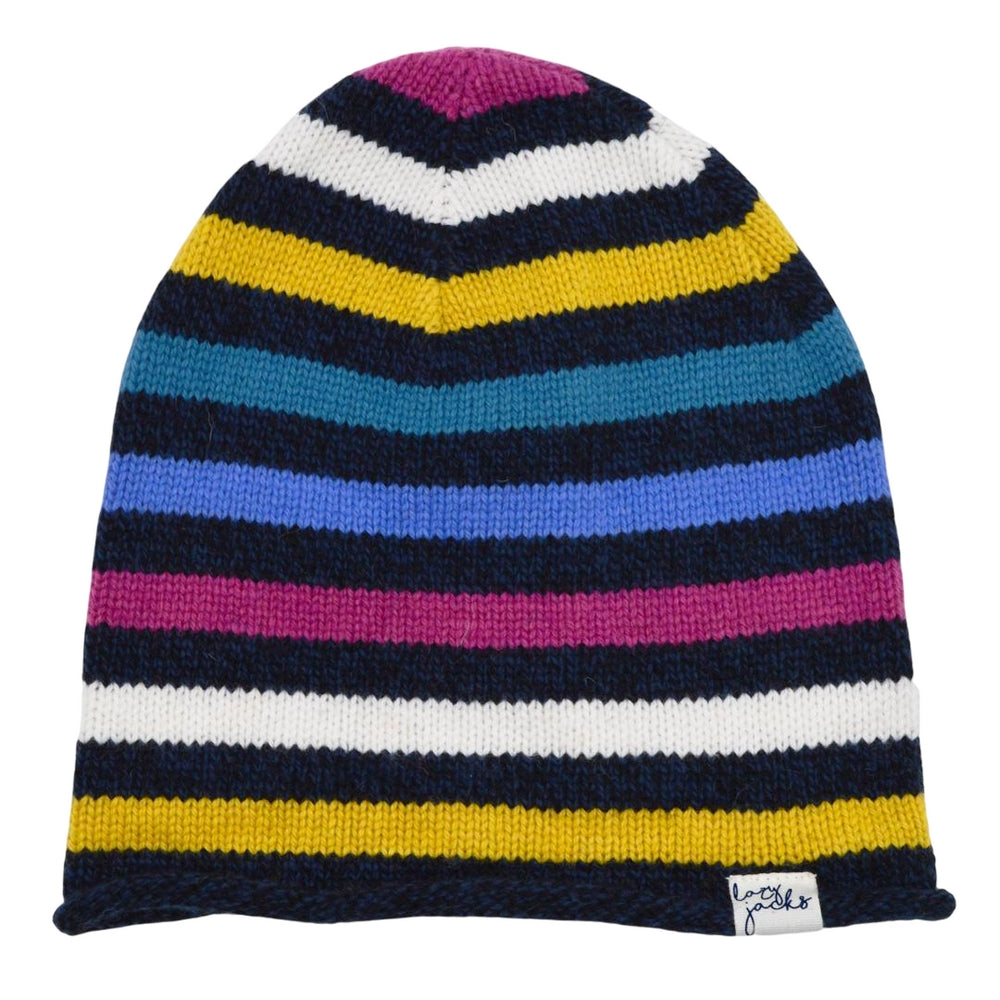 Black-Blue-Pink - Back - Lazy Jacks Womens-Ladies Sage Contrast Knitted Hat Gloves And Scarf Set