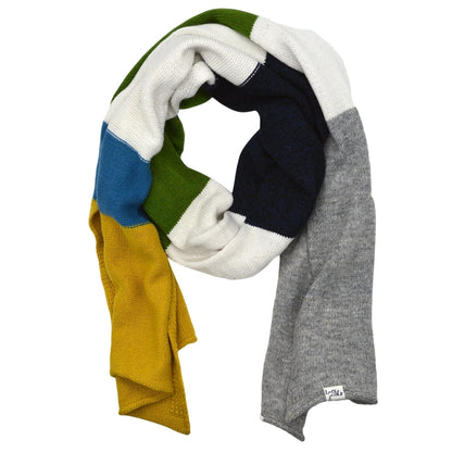 Green-White-Black - Side - Lazy Jacks Womens-Ladies Sage Contrast Knitted Hat Gloves And Scarf Set