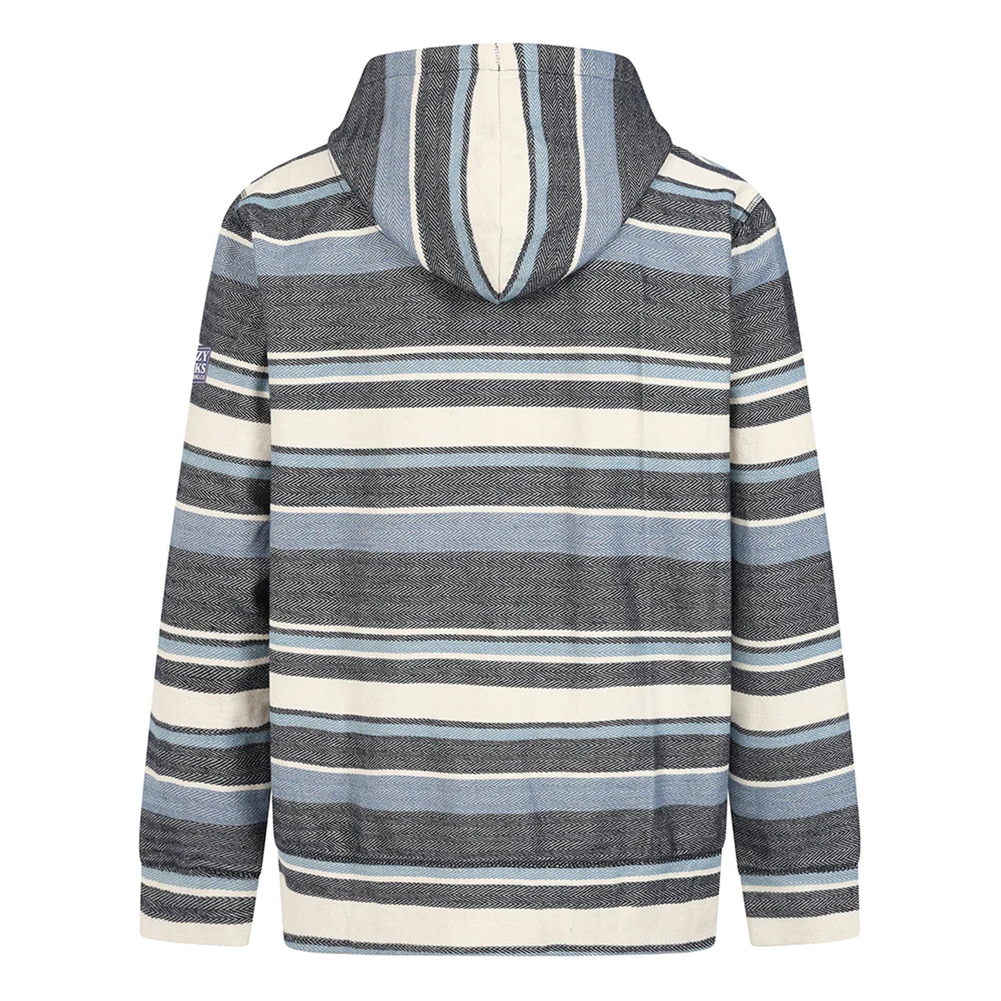 Multicoloured-Multicoloured - Back - Lazy Jacks Mens Stripe Detail Textured Snug Fit Full Zip Hoodie