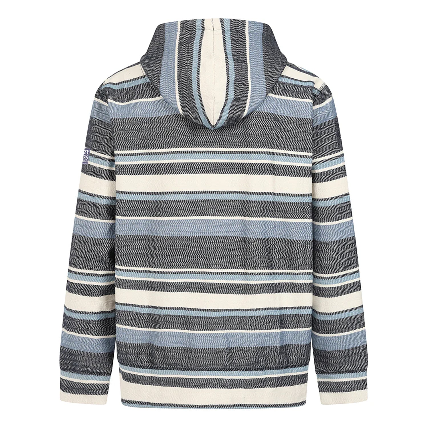 Multicoloured-Multicoloured - Back - Lazy Jacks Mens Stripe Detail Textured Snug Fit Full Zip Hoodie