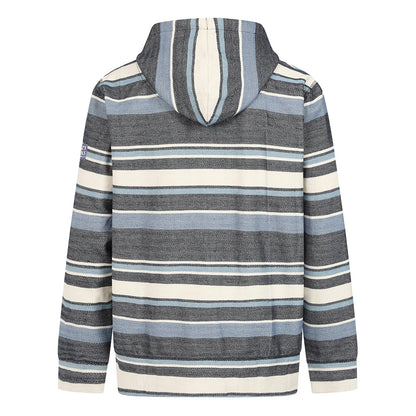 Multicoloured-Multicoloured - Back - Lazy Jacks Mens Stripe Detail Textured Snug Fit Full Zip Hoodie