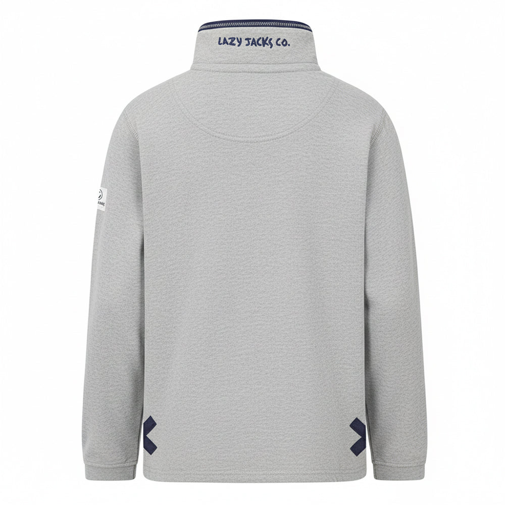 Grey - Back - Lazy Jacks Boys Quarter Zip Sweatshirt
