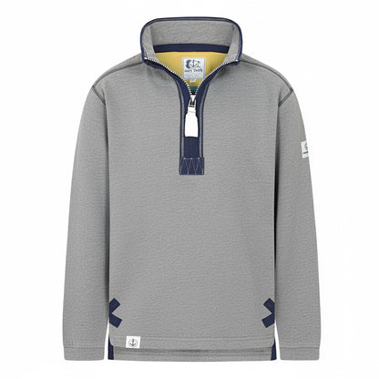 Grey - Front - Lazy Jacks Boys Quarter Zip Sweatshirt