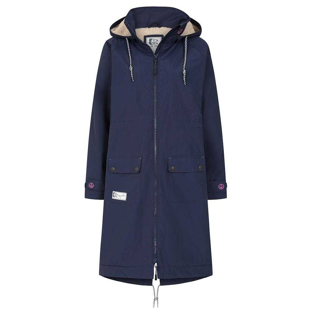 Marine - Back - Lazy Jacks Womens-Ladies Long Length Waterproof Jacket
