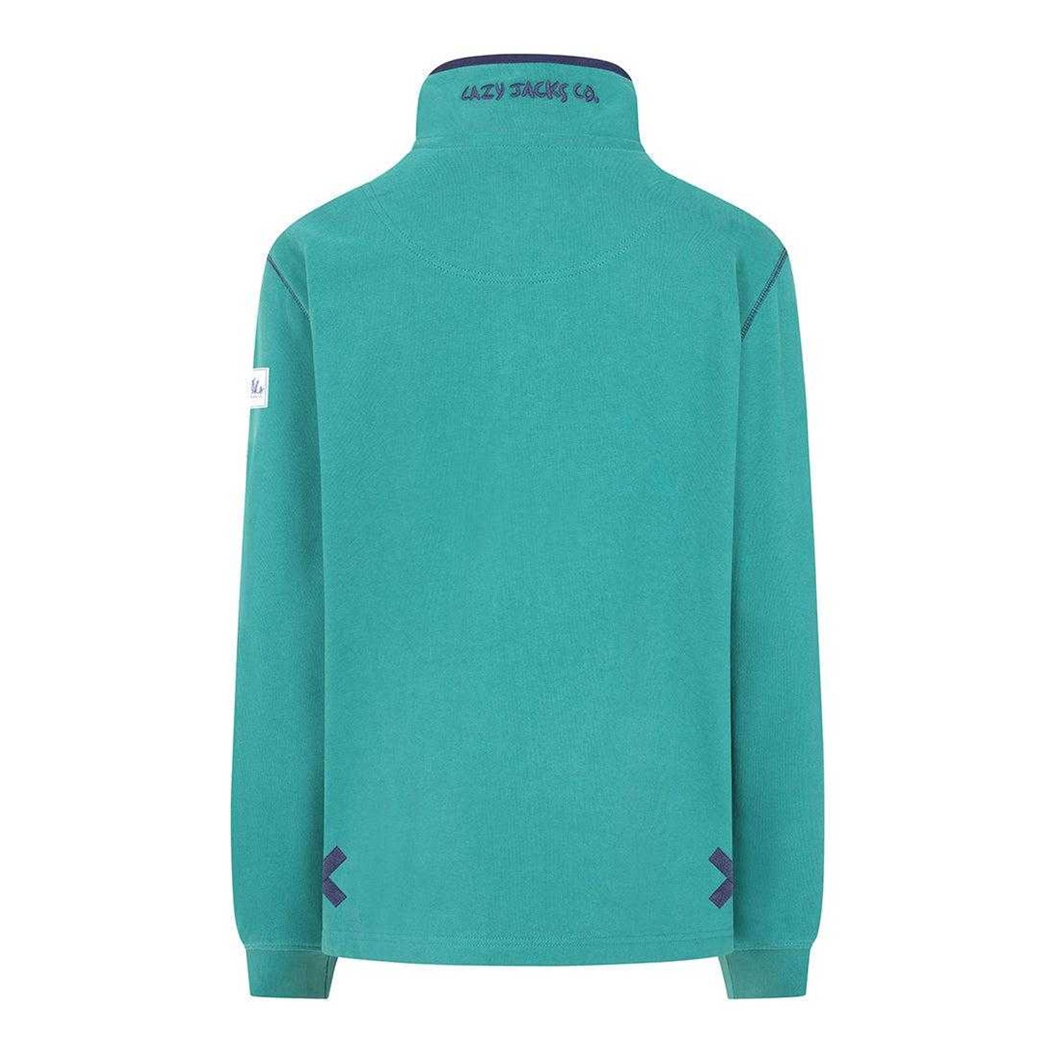 Emerald - Back - Lazy Jacks Womens-Ladies Quarter Zip Sweatshirt