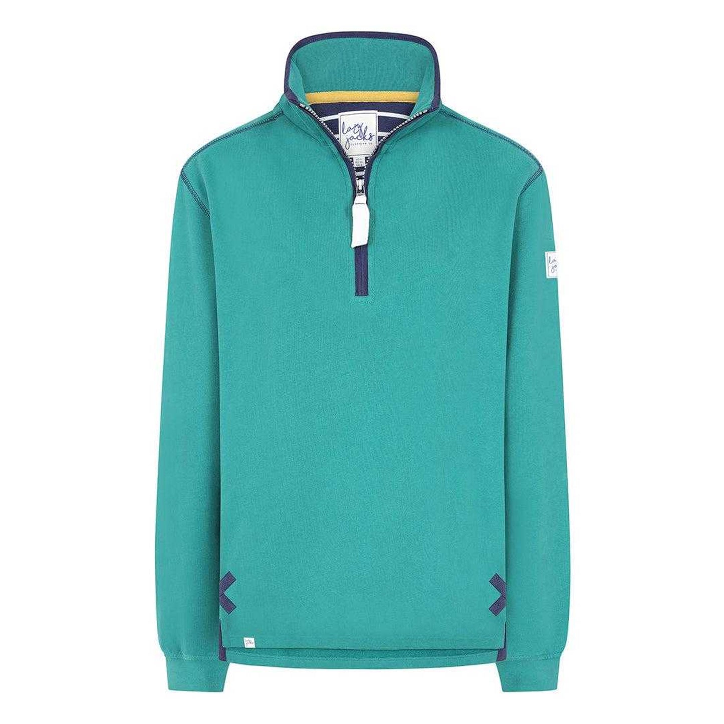 Emerald - Front - Lazy Jacks Womens-Ladies Quarter Zip Sweatshirt