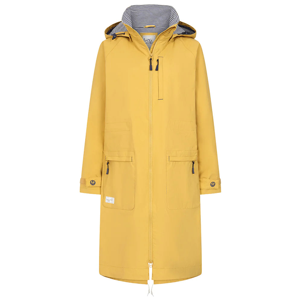 Yellow - Front - Lazy Jacks Womens-Ladies Long Length Snug Fit Waterproof Jacket