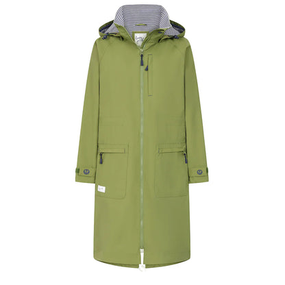 Green - Front - Lazy Jacks Womens-Ladies Long Length Snug Fit Waterproof Jacket