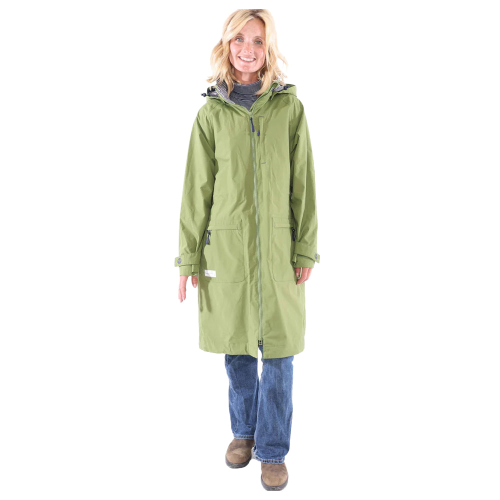 Green - Pack Shot - Lazy Jacks Womens-Ladies Long Length Snug Fit Waterproof Jacket