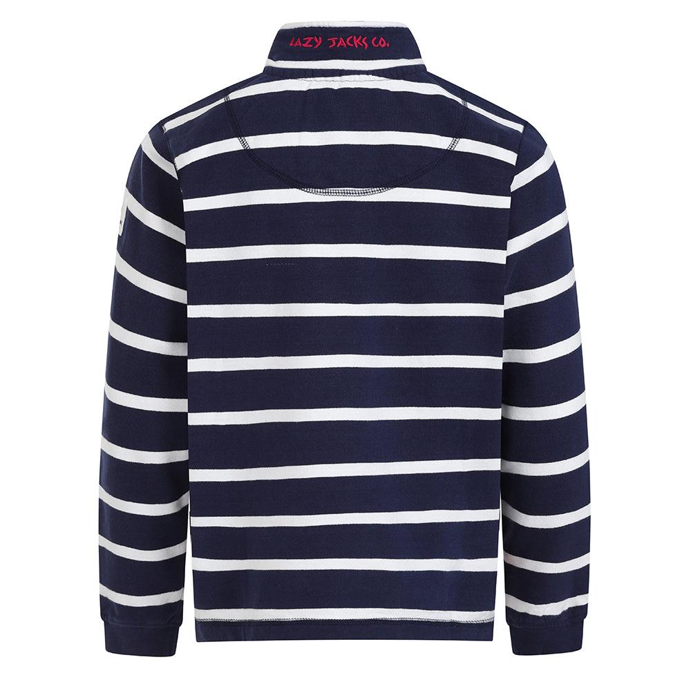 Marine - Back - Lazy Jacks Unisex Adult Striped Sweatshirt