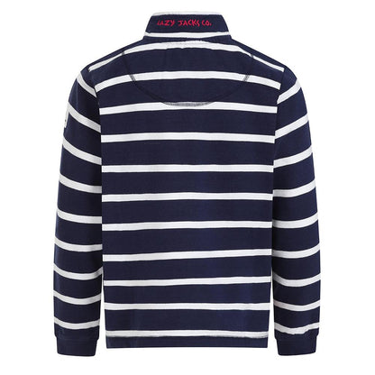 Marine - Back - Lazy Jacks Unisex Adult Striped Sweatshirt