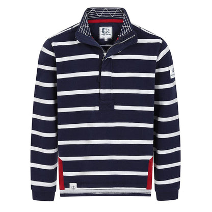 Marine - Front - Lazy Jacks Unisex Adult Striped Sweatshirt